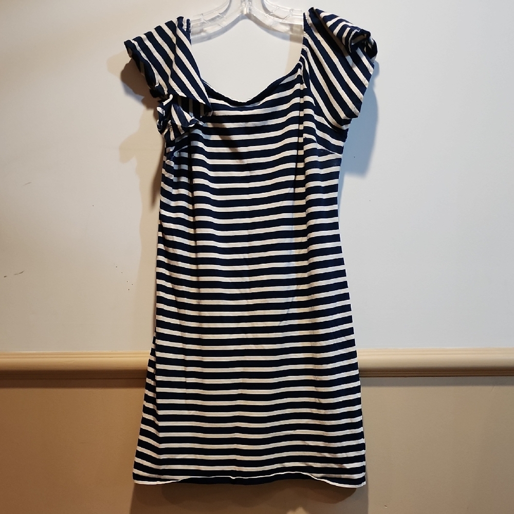Ralph Lauren Navy and White Striped Mini Dress